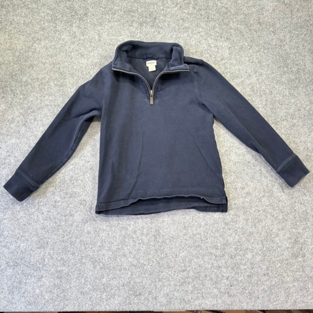 Crewcuts J. Crew Boys Navy Blue Quarter Zip Cotton‎ Pullover Sweater Size Small